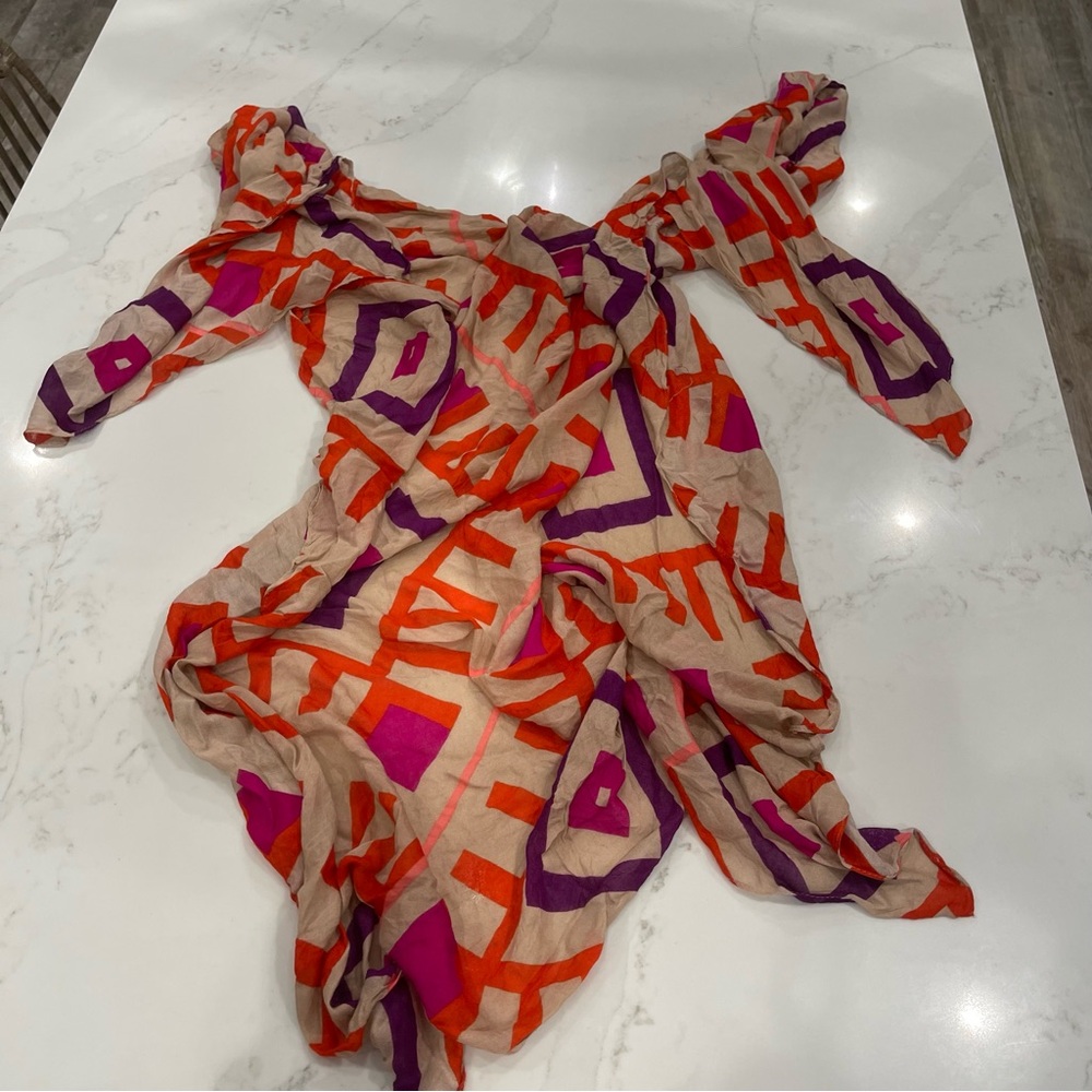 Michael Stars Red and Purple Cover -Up/Sarong - Picture 5 of 7